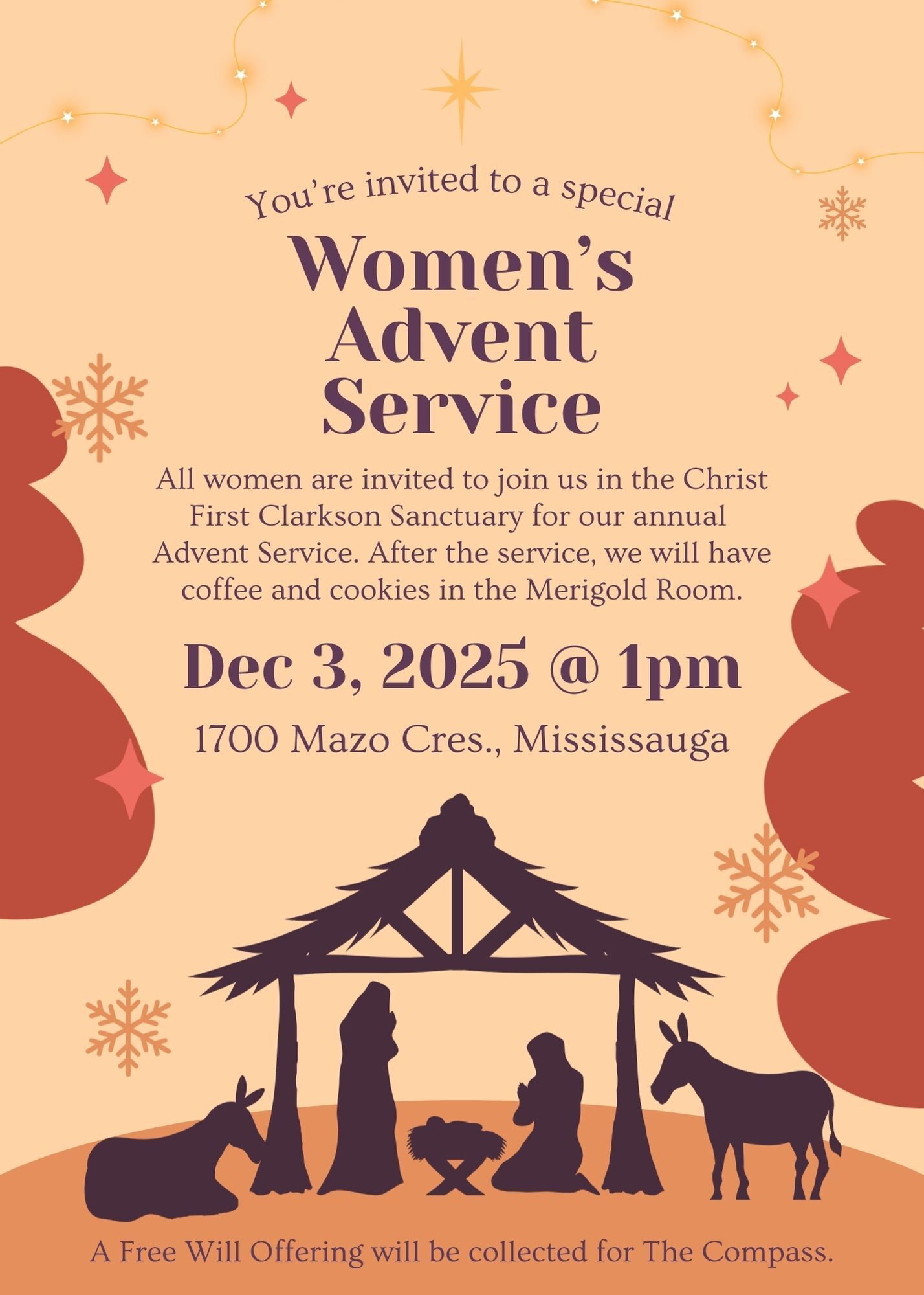 UCW Women's Advent Service Dec 3 2025 1pm